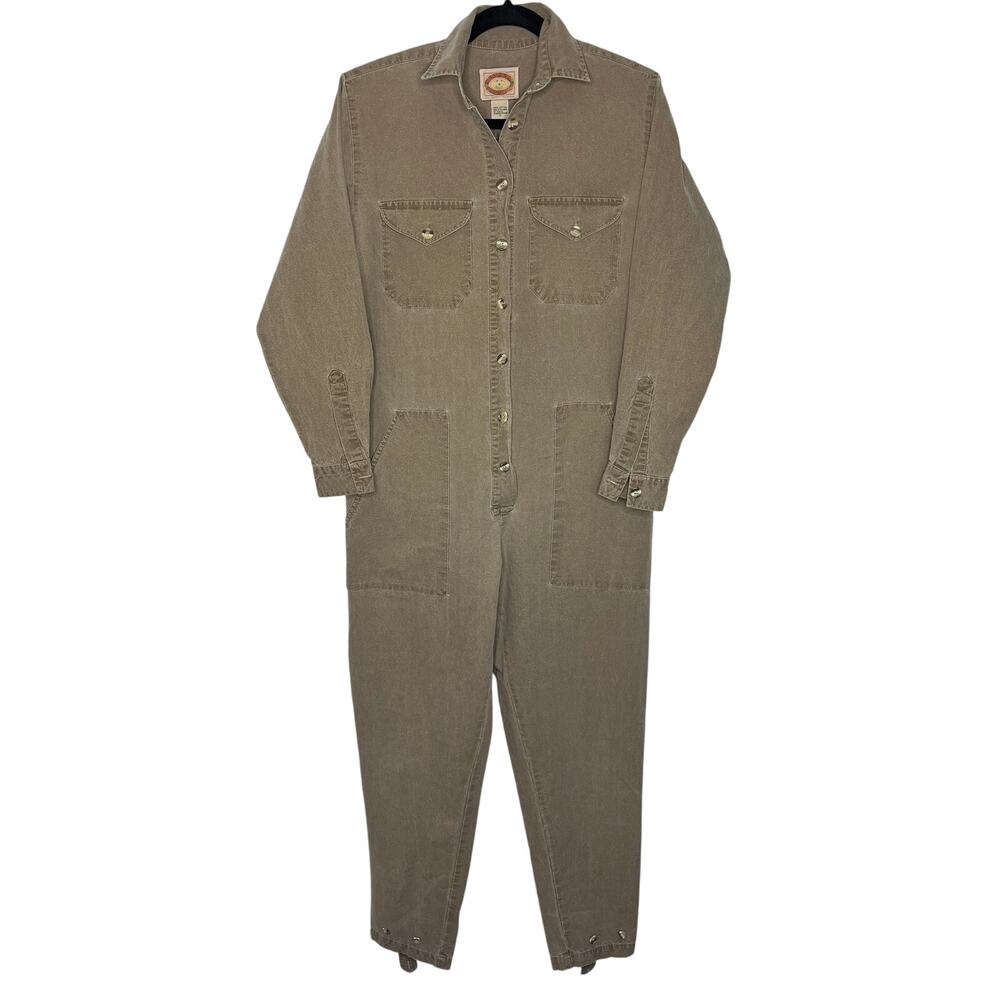 Banana Republic Vtg Jumpsuit Size S Brown Cotton Utility Coverall Boilersuit